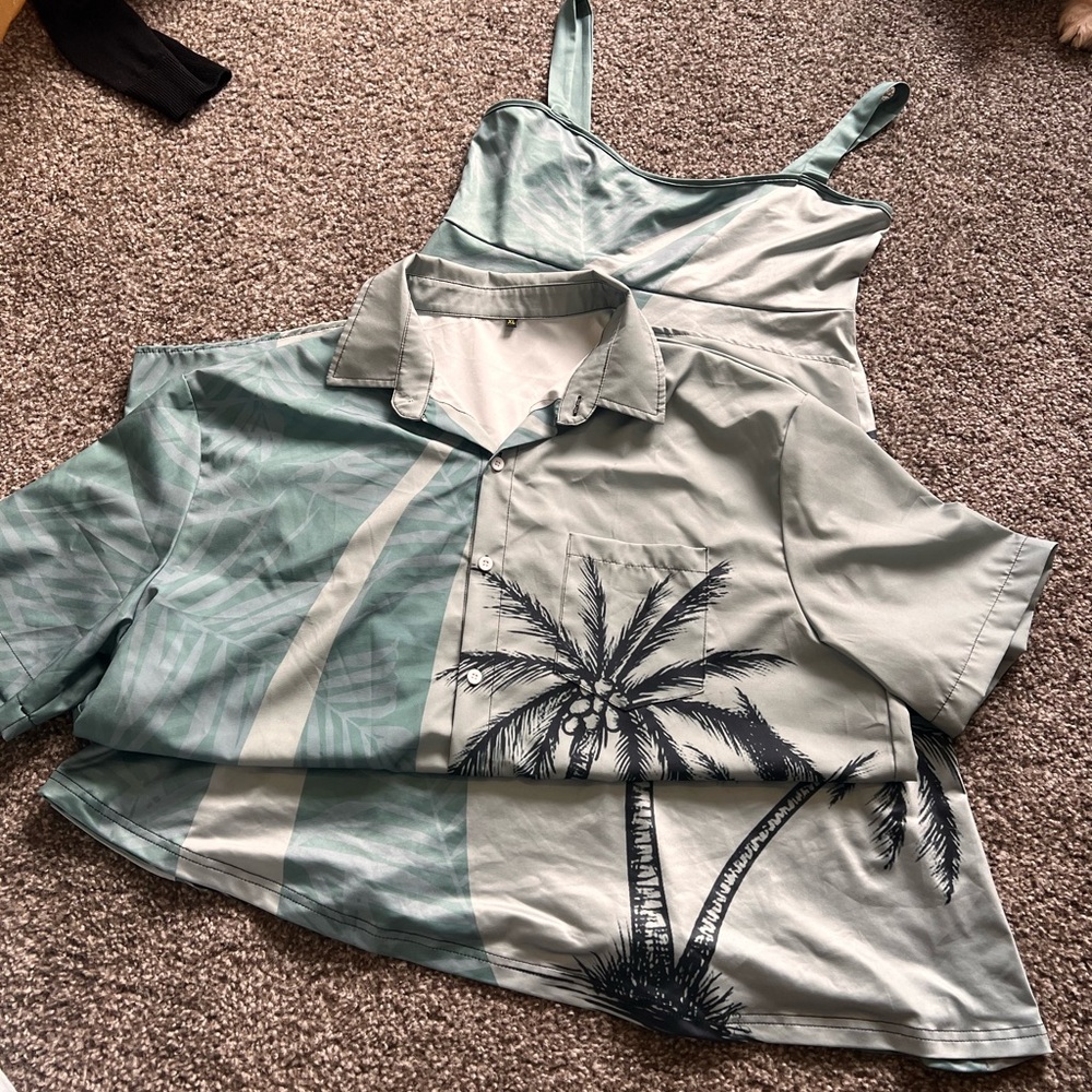 His & Hers Matching Vacation Dress and Shirt